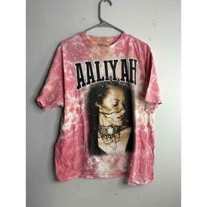 Aaliyah Hip Hop R&B Artist Pink Tie Dye Tee T-Shirt Size 1x